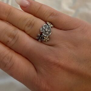 Pandora Silver Floral Cluster Ring - Silver, size 6 SOLD